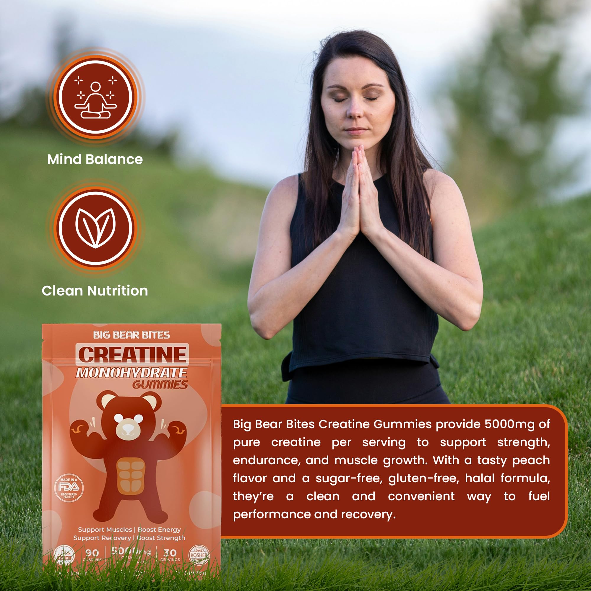 Ingredient list for creatine monohydrate gummies