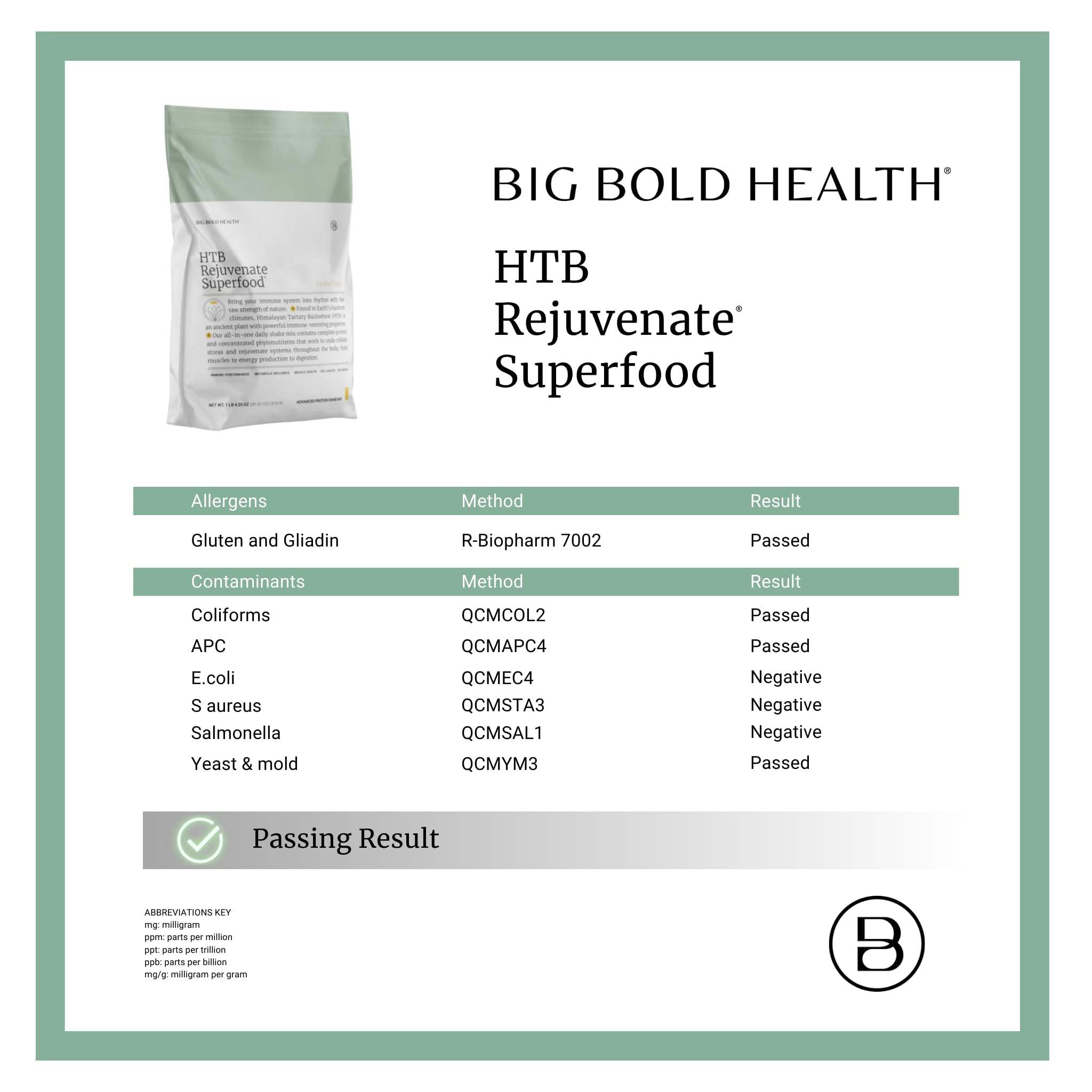 BIG BOLD HEALTH HTB Rejuvenate daily-use mix being whisked into smoothie.