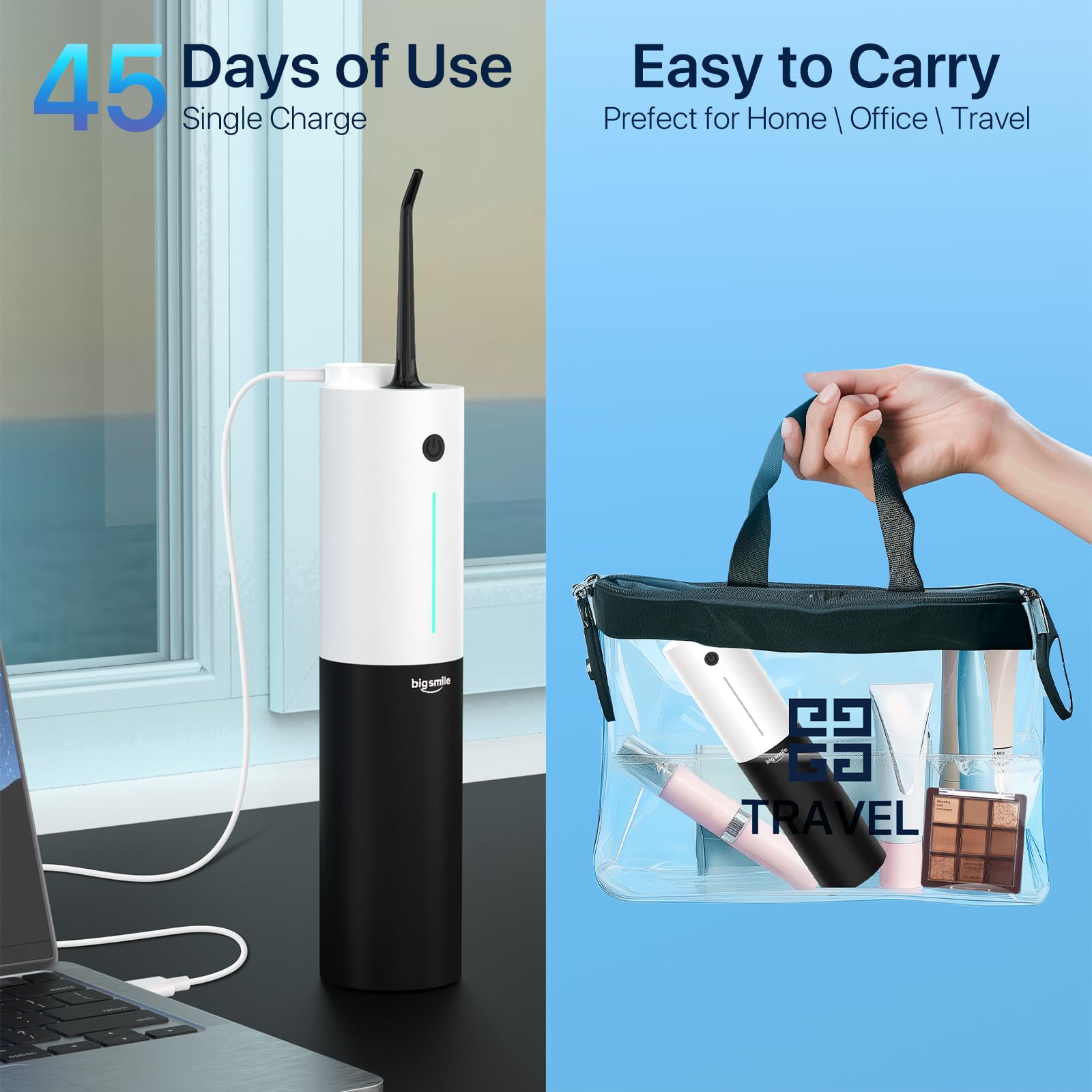Magnetic wireless charger for Bigsmile water flosser