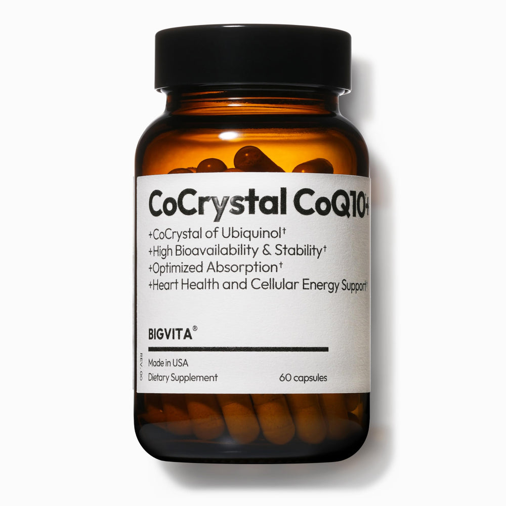 BIGVITA CoCrystal CoQ10 Ubiquinol 120 mg bottle with capsules