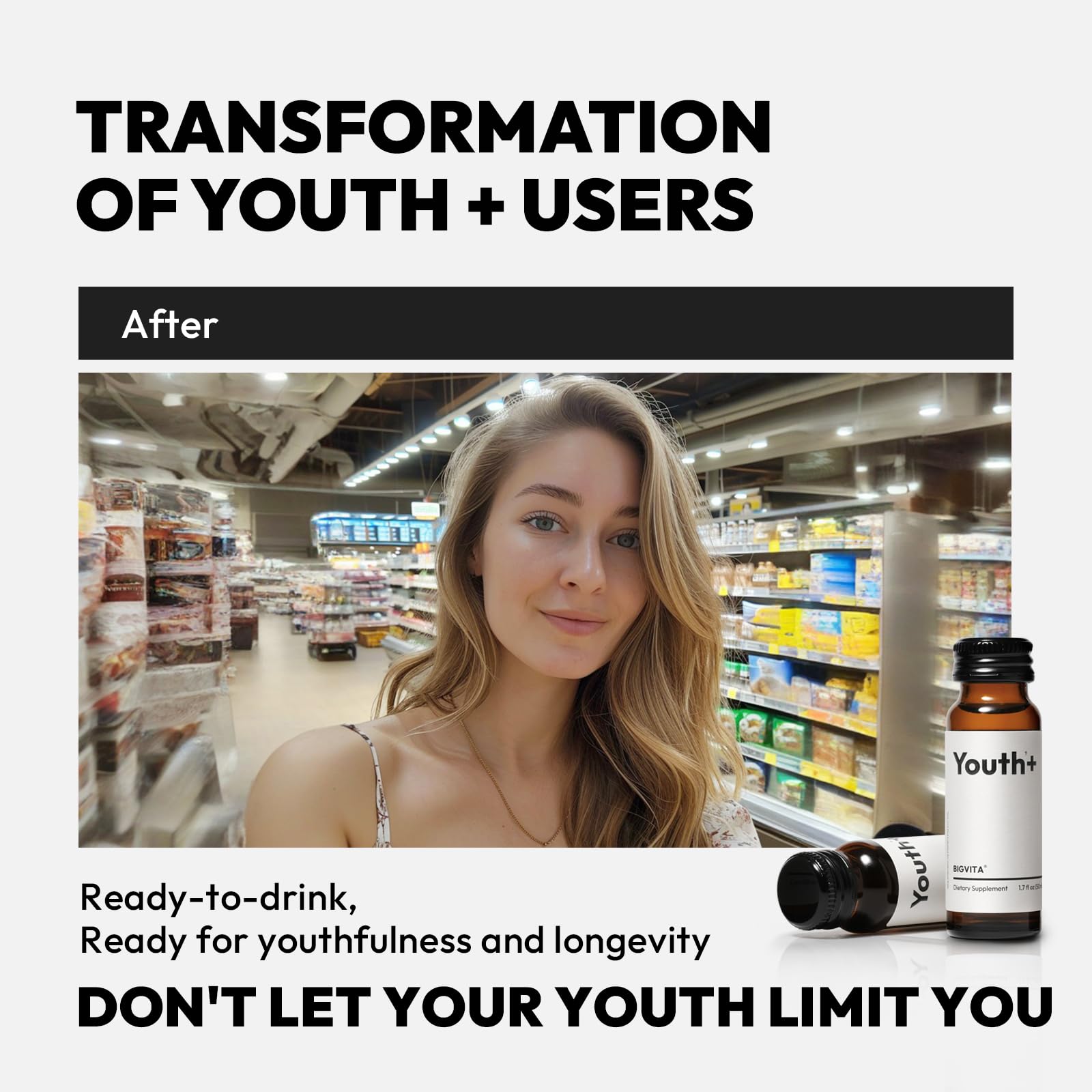 Concept image illustrating radiant skin and healthy hair