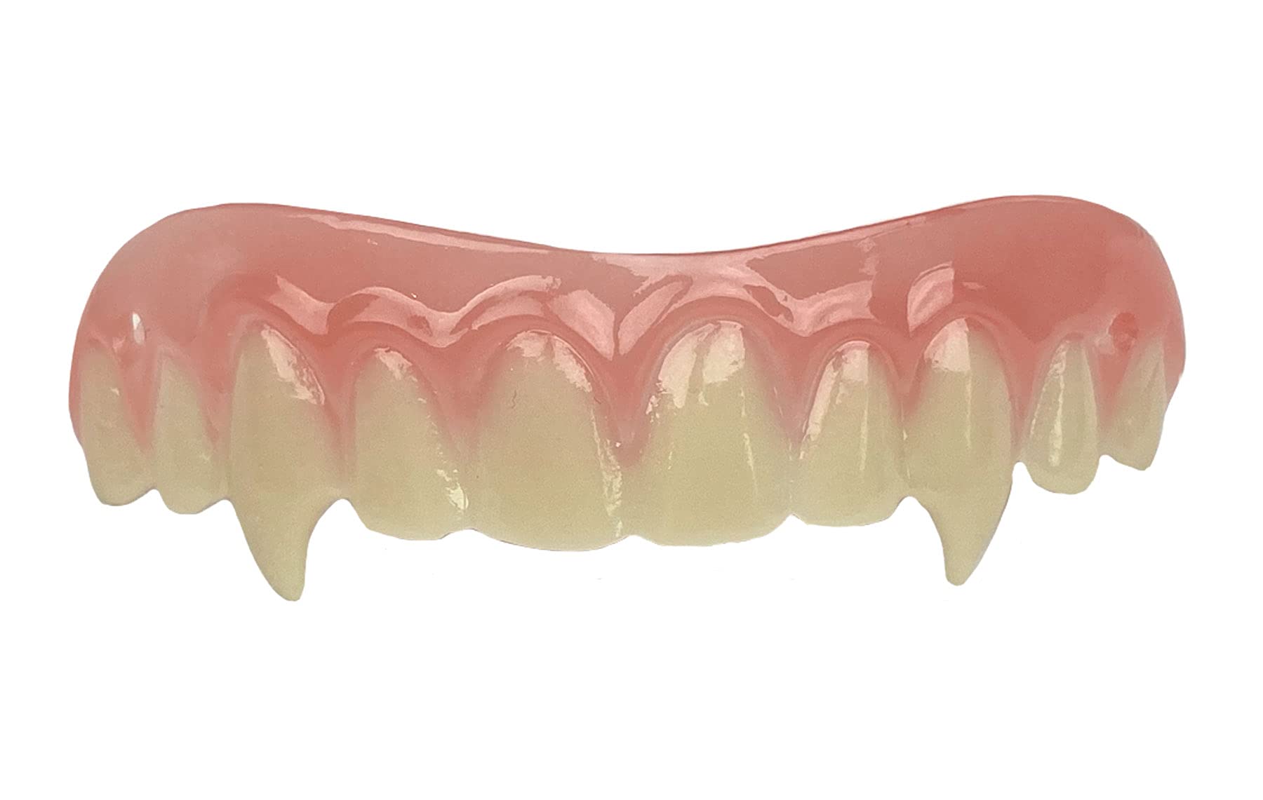 Close-up of Billy-Bob Vampire Teeth with realistic gloss finish