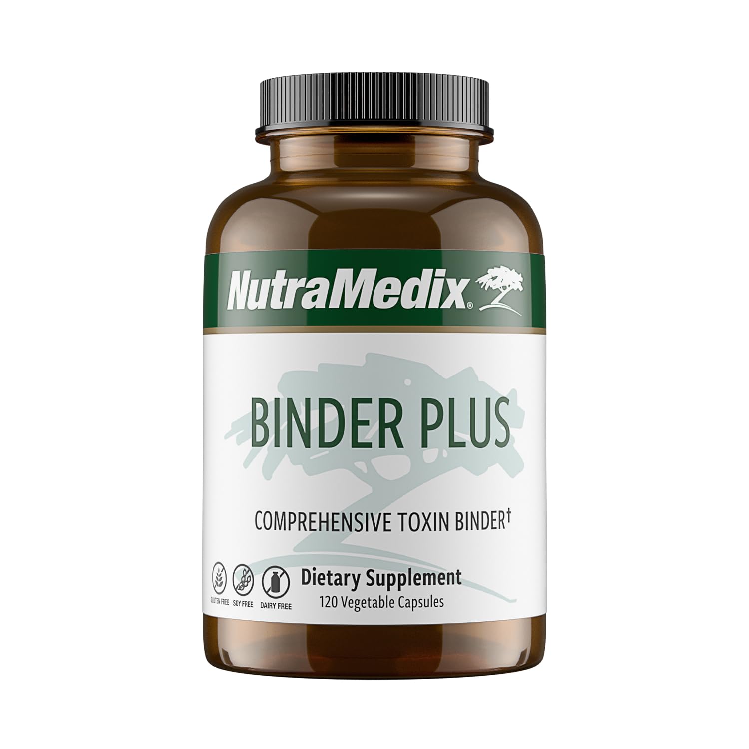 NutraMedix Binder Plus bottle with 120 capsules
