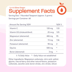 Berry vanilla powder being scooped into a glass