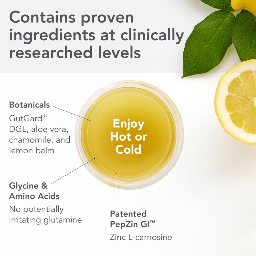Biocidin Drink Mix GI InnerCalm hot cold serve showing versatile preparation