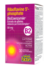 Bottle containing BioCoenzymated Riboflavin-5'-Phosphate 50mg VegCaps