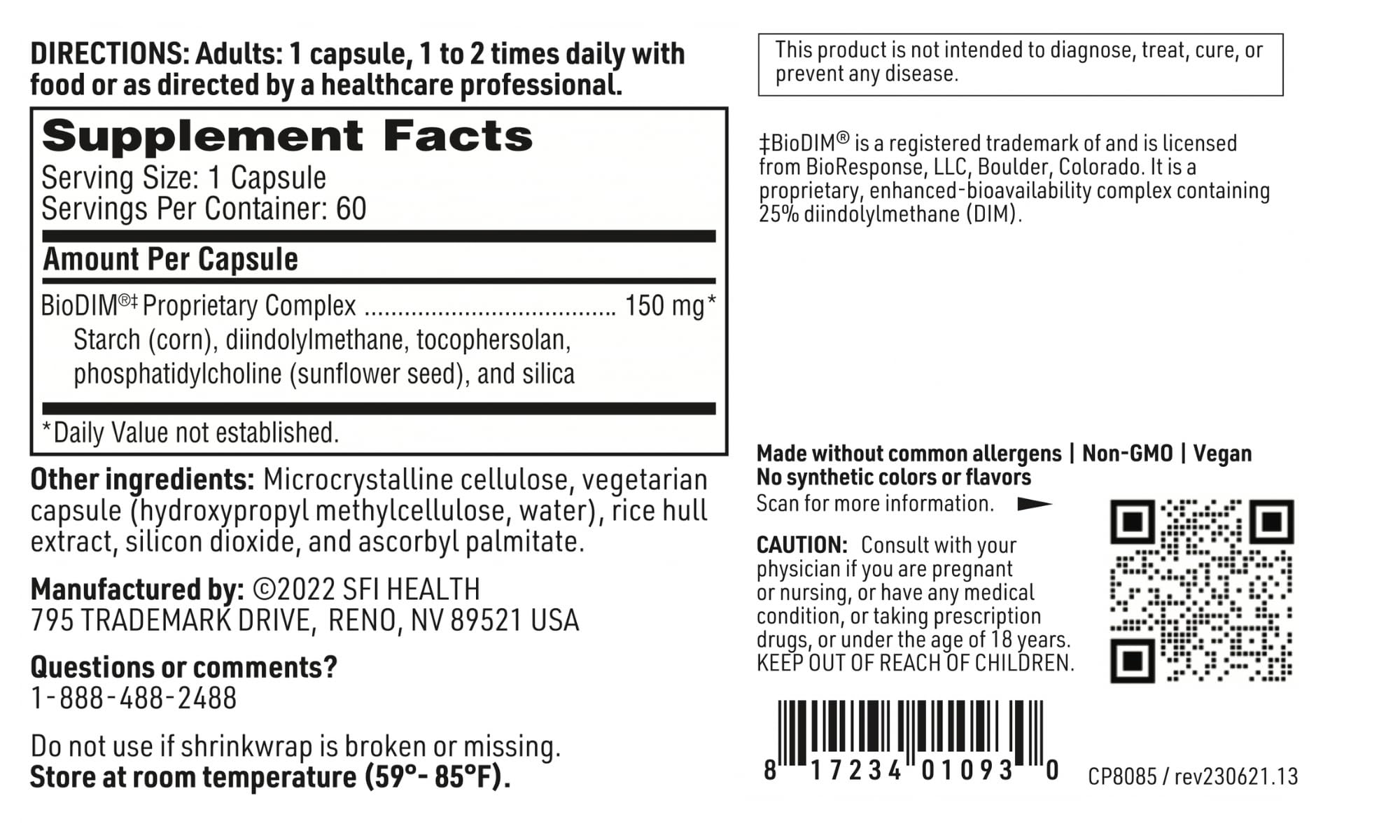 BioDIM ingredients and supplement facts
