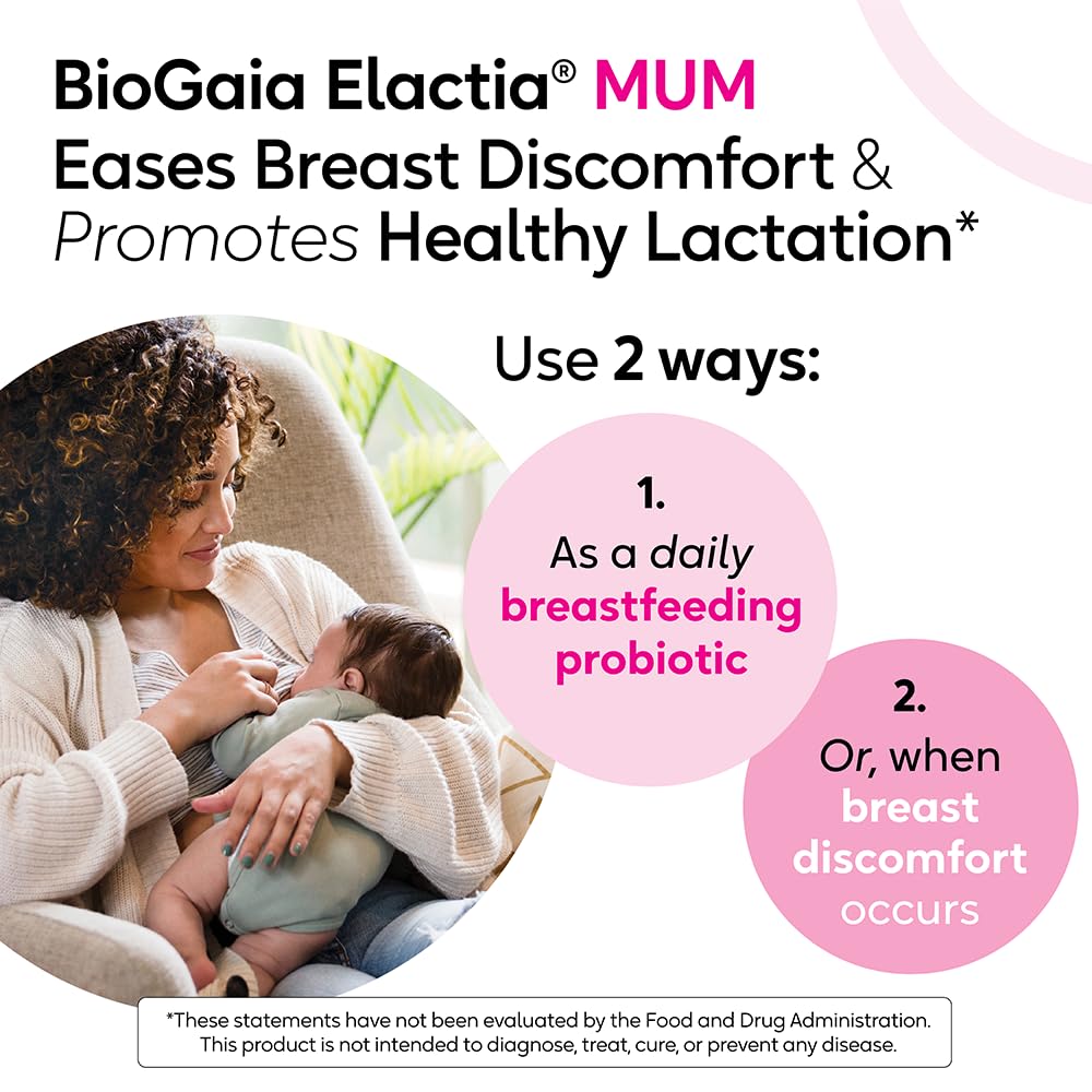 Front view of BioGaia Elactia bottle label
