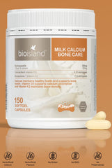 Packaging of Bio Island Milk Calcium Bone Care Softgel Capsules