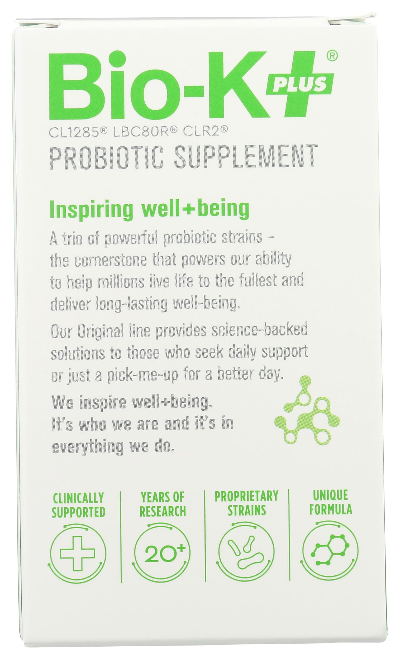 Close-up of Bio-K Plus DailyCare bottle label