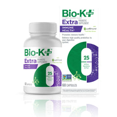 Bio-K+ Extra Immune Health bottle with Wellmune label