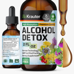 BIO KRAUTER Alcohol Detox Tincture bottle 2oz with herbal ingredients
