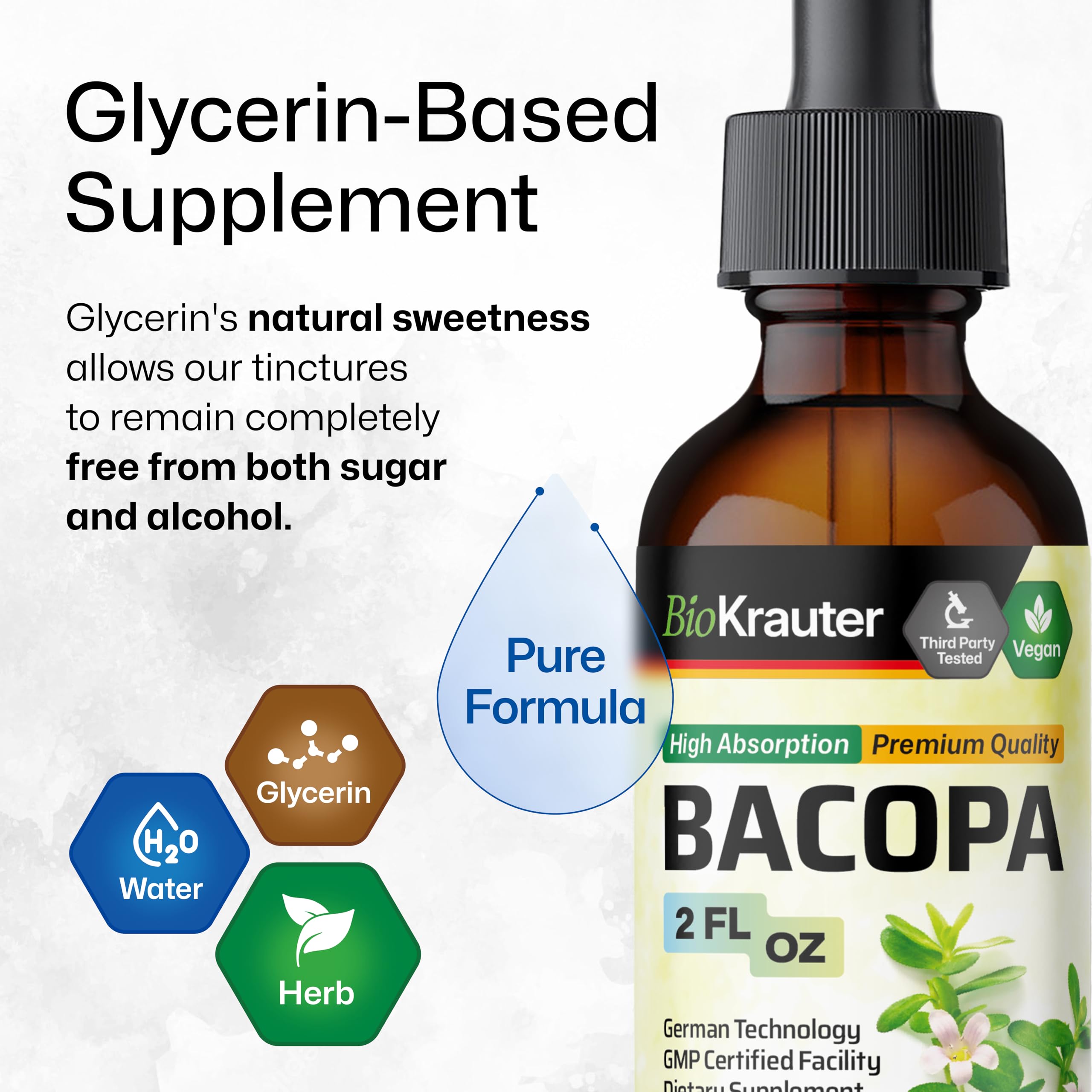 Dropper dispensing bacopa drops