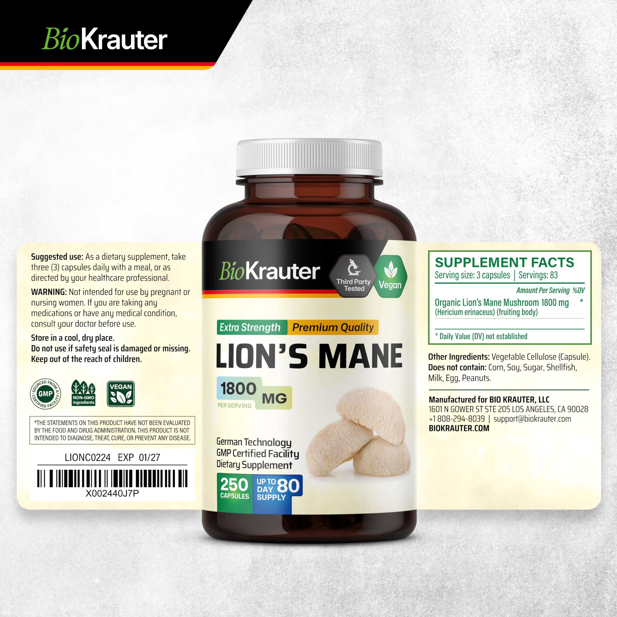 BIO KRAUTER branding on bottle against white background