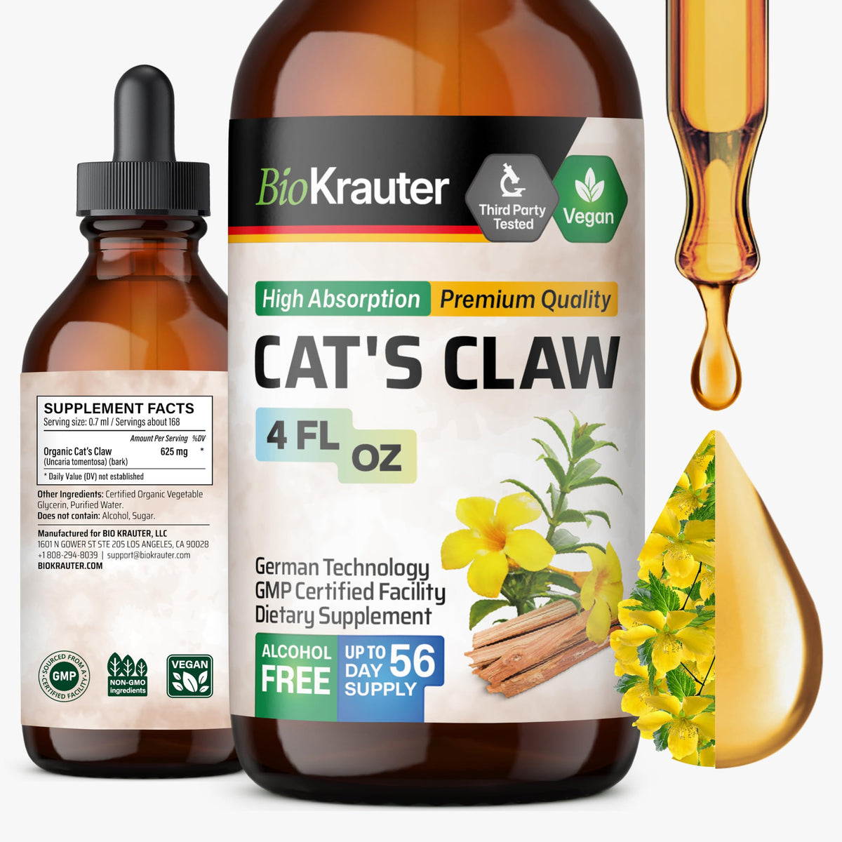 BIO KRAUTER Cats Claw Tincture bottle - hero image