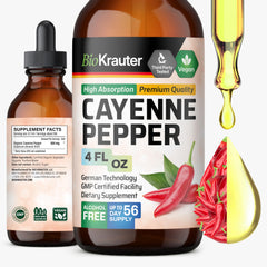Bottle of BIO KRAUTER Cayenne Pepper Drops, 684 mg, 4 oz