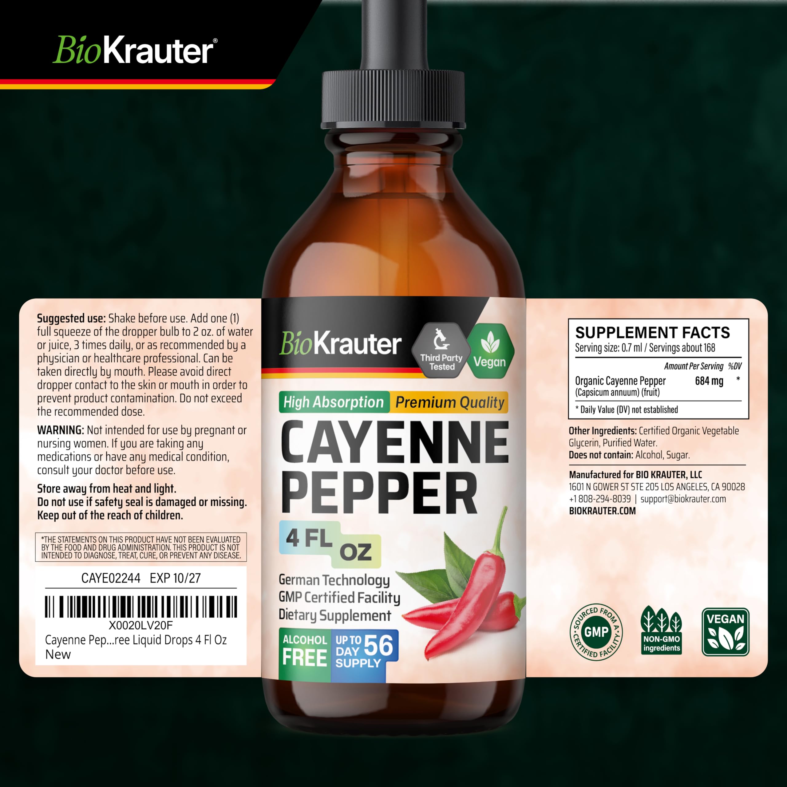 Usage of BIO KRAUTER Cayenne Pepper Drops