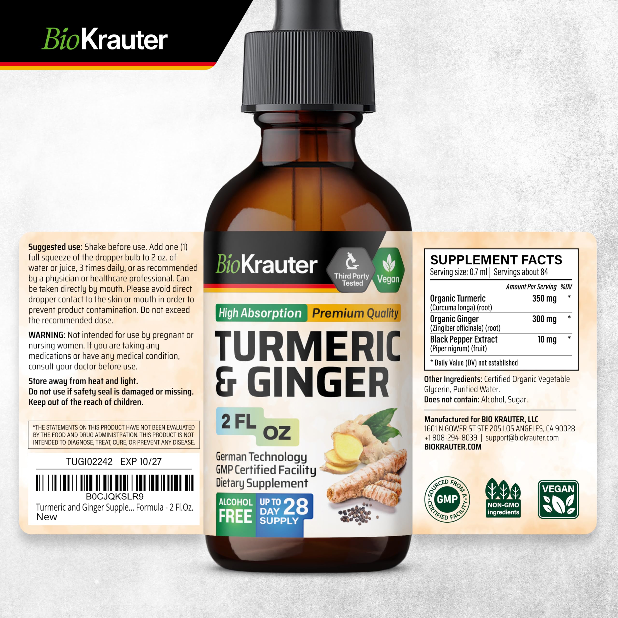 Graphic illustrating German technology used to craft curcumin liquid