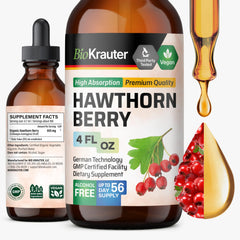 BIO KRAUTER Hawthorn Berry Liquid Drops bottle on white background