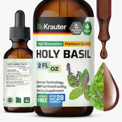 BIO KRAUTER Holy Basil Tincture bottle with dropper