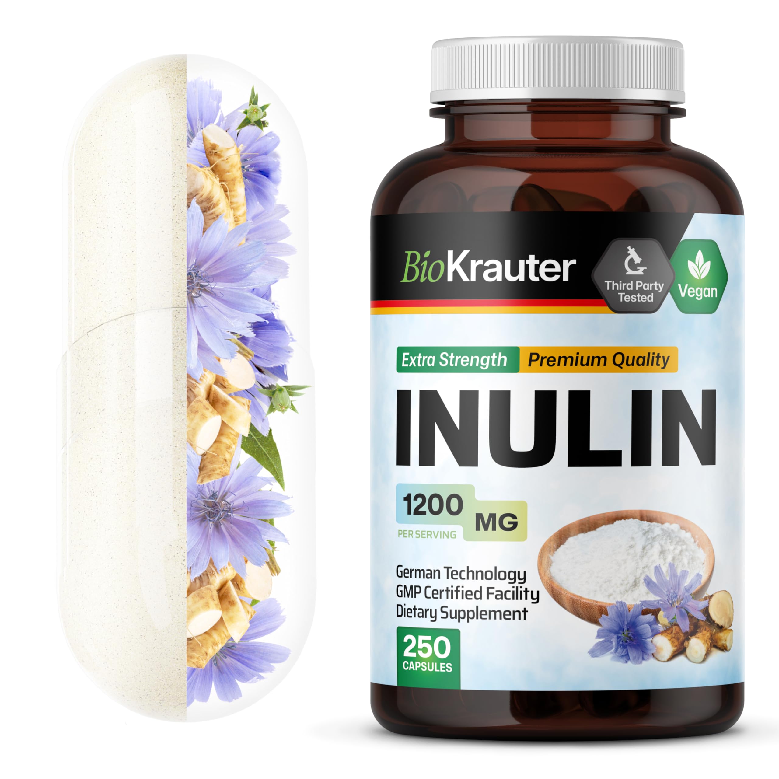 BIO KRAUTER Inulin Capsules bottle label