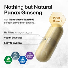 Panax ginseng capsules close-up