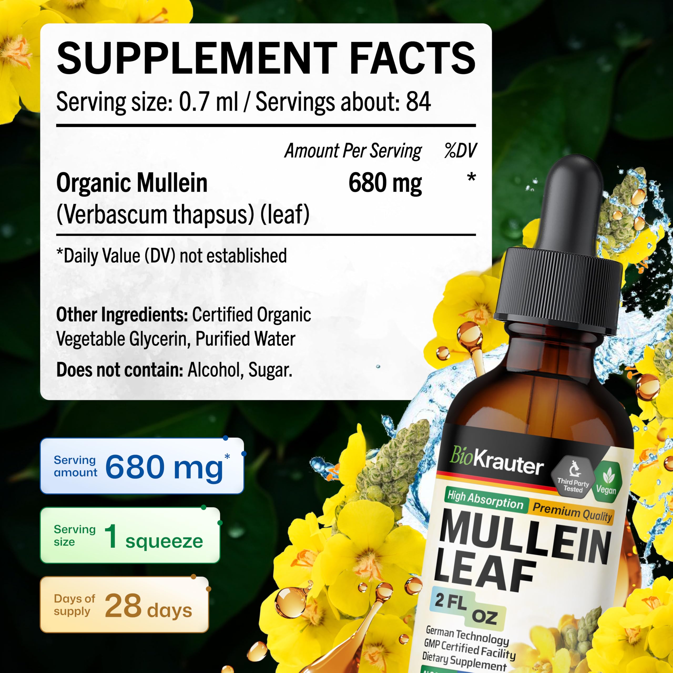 BIO KRAUTER packaging box for Mullein Leaf Extract