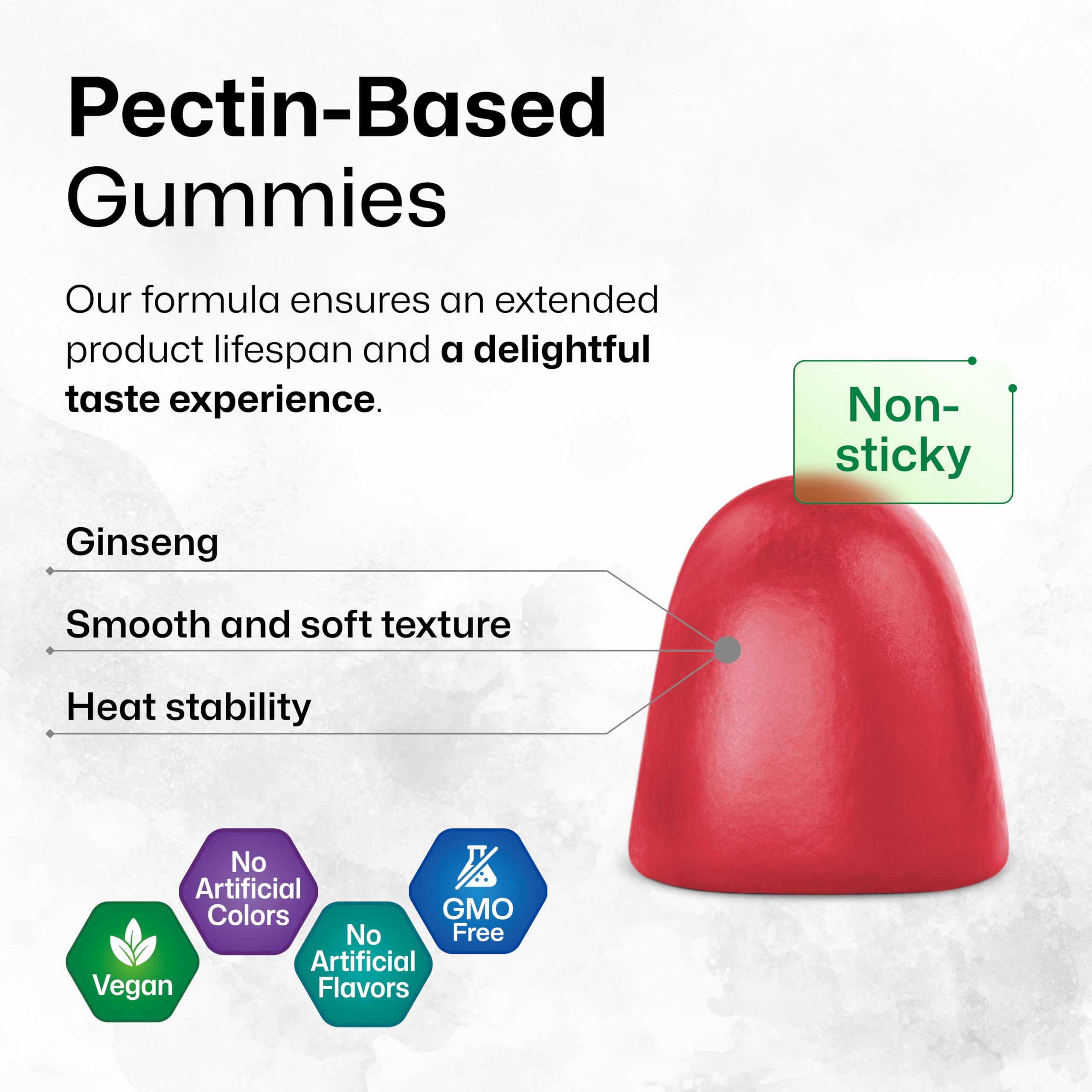 Illustration of vegan, pectin-based ingredients