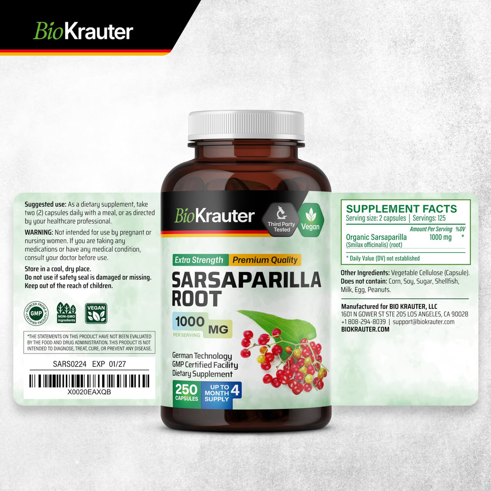 BIO KRAUTER Sarsaparilla Root single-ingredient wellness routine