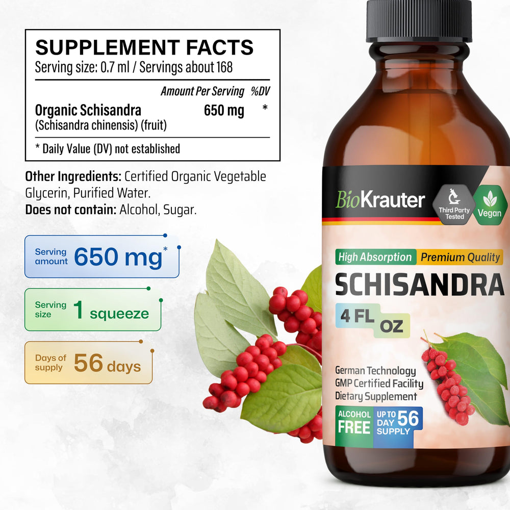 Ingredients label for BIO KRAUTER Schisandra Berry Drops