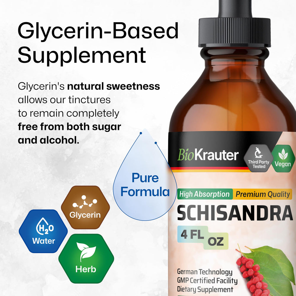 Vegan, non-GMO Schisandra berry tincture label