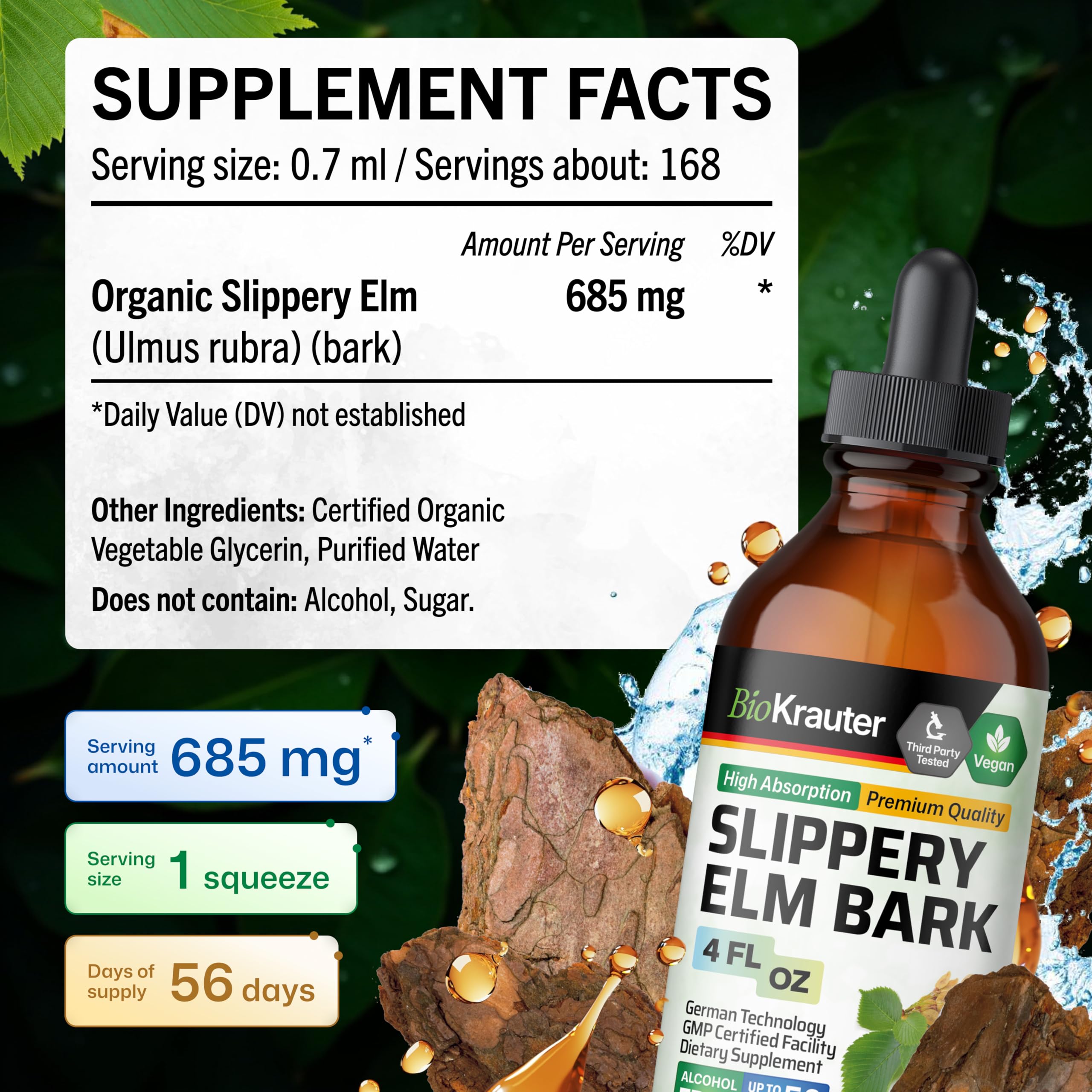 Illustration of slippery elm inner bark (Ulmus rubra)