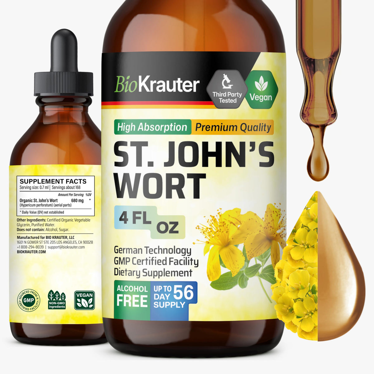 BIO KRAUTER St. John's Wort tincture bottle 4 oz