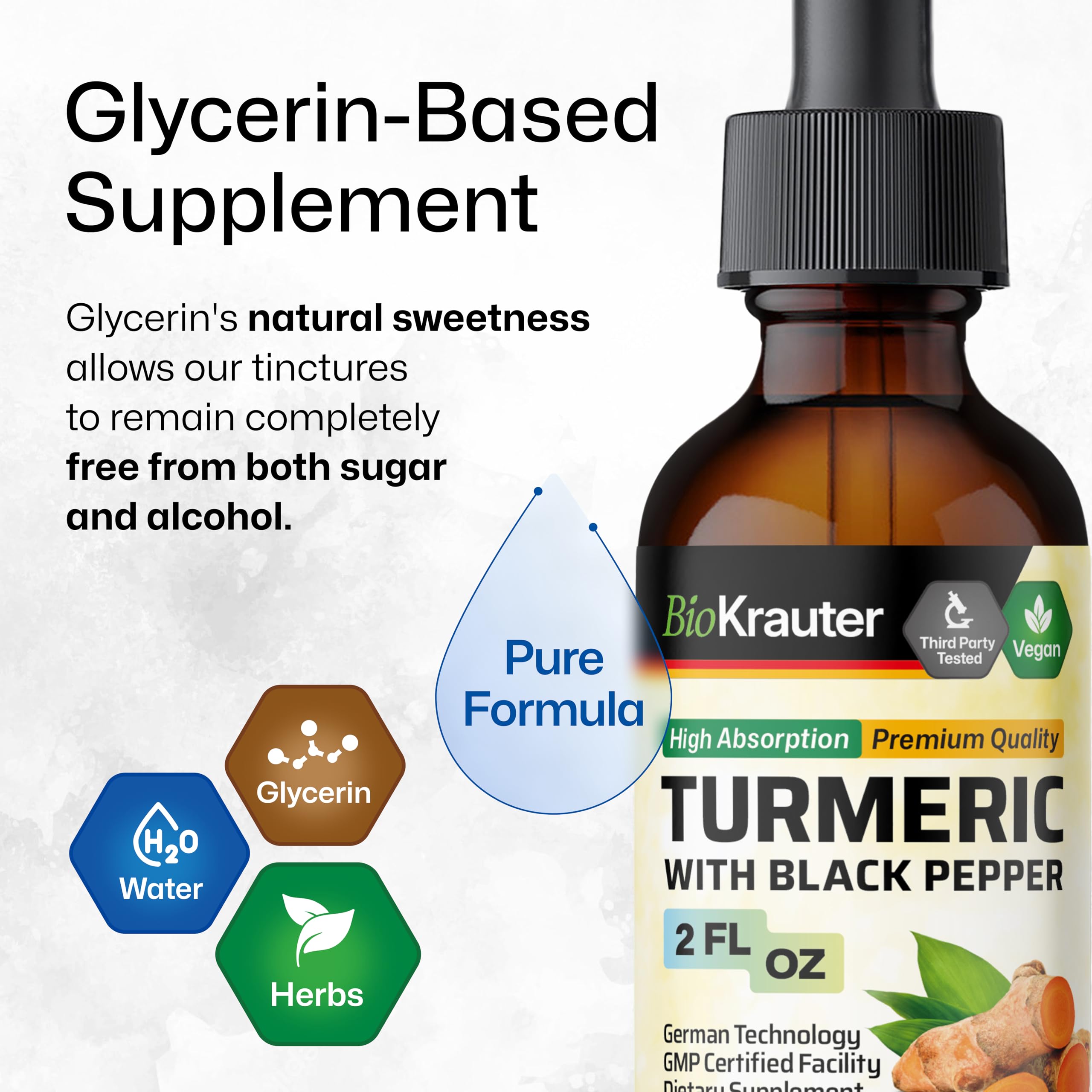 Turmeric tincture highlighting black pepper extract