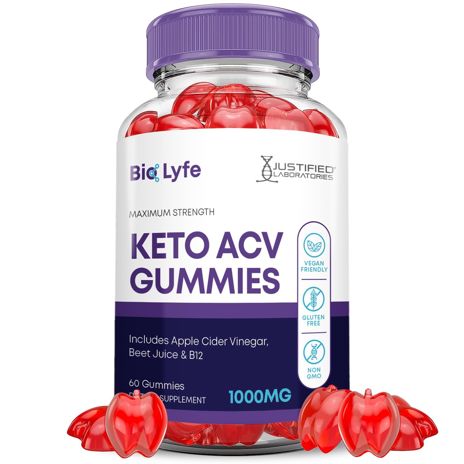 Bio Lyfe Keto ACV Gummies 1000mg front label