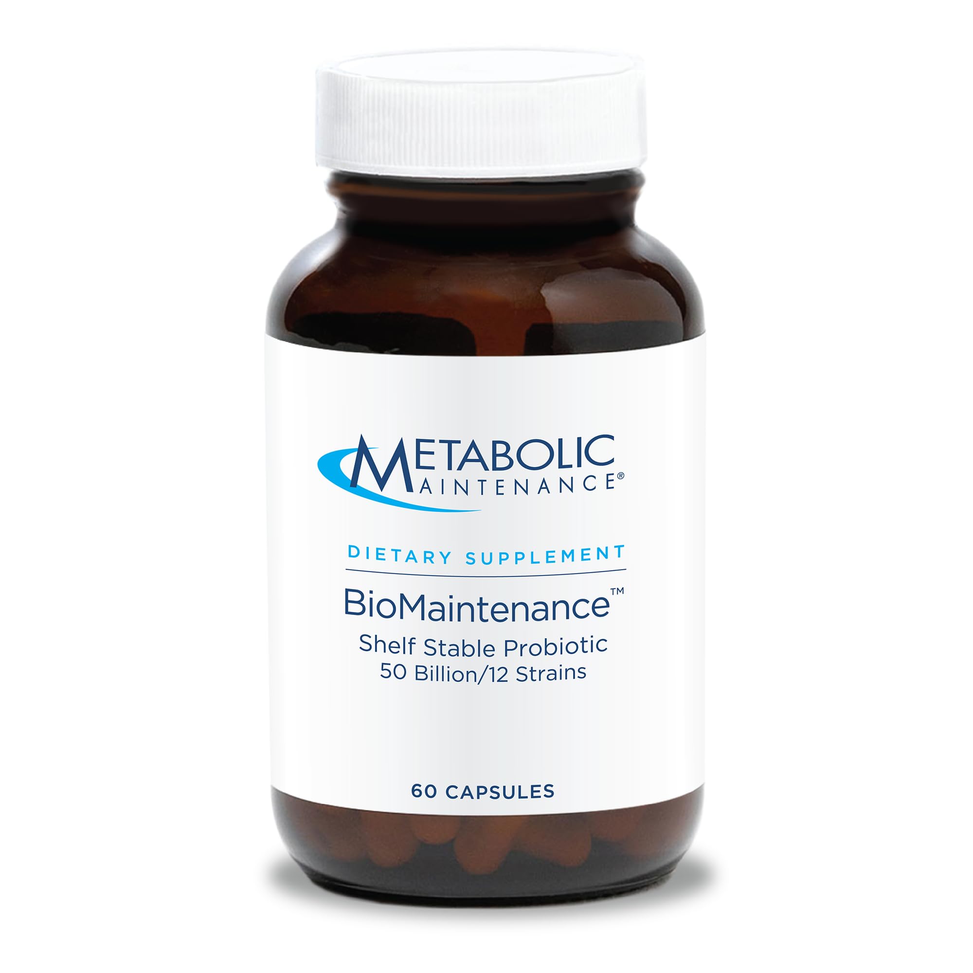 BioMaintenance shelf-stable probiotic bottle with 60 capsules