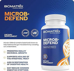 BioMatrix Microb-Defend bottle back panel with supplement facts