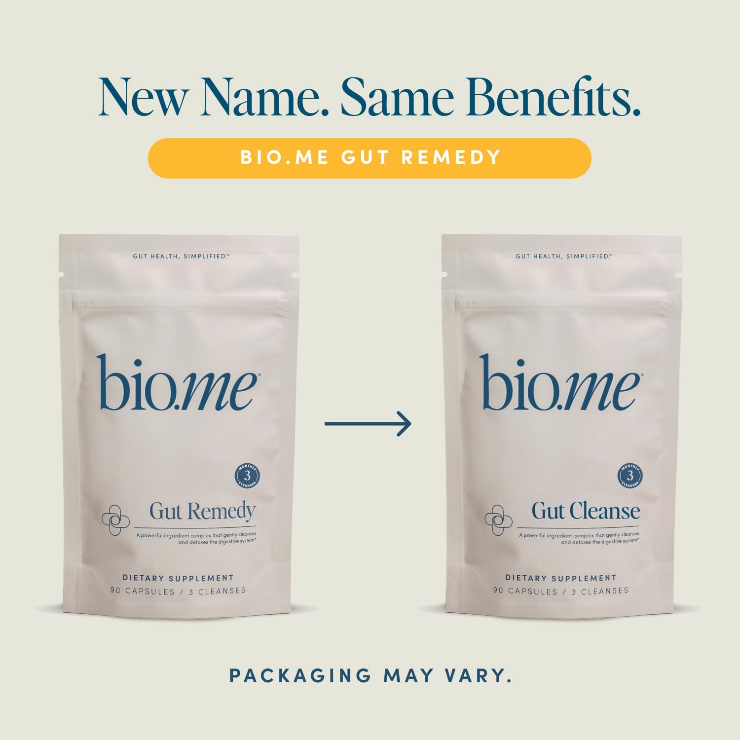Bio.me Biome Gut Remedy packaging on shelf conveys trustworthy gut support.
