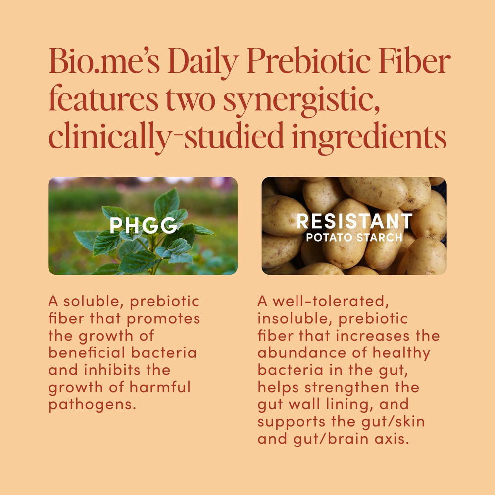 Close-up of chai-flavored Bio.me prebiotic fiber drink