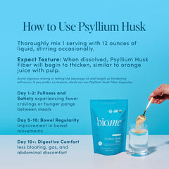 Psyllium husk powder dissolving in a glass of water