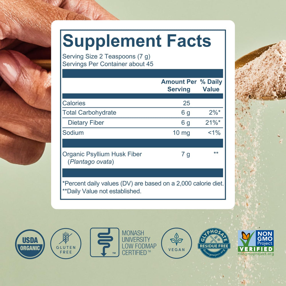 Psyllium husk powder mixed into a smoothie