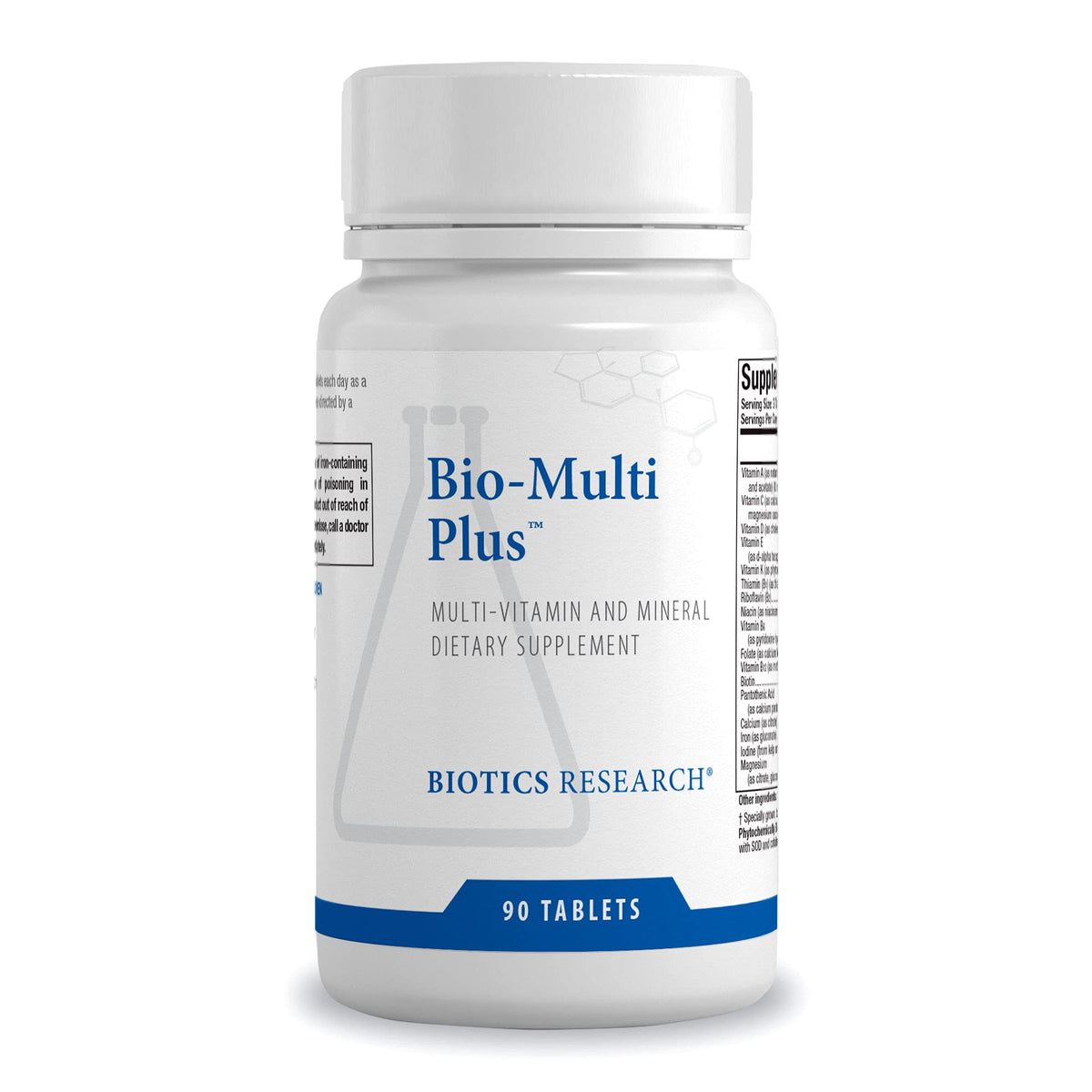 Front view of Biotics Bio-Multi Plus 90 tablets bottle