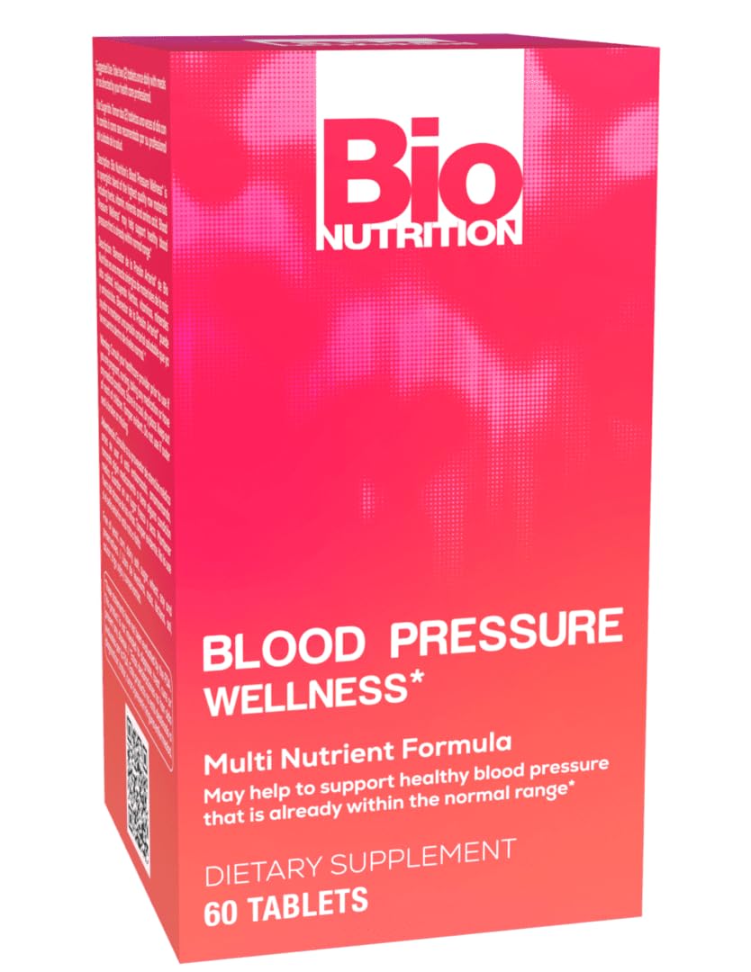 Front view of Bio Nutrition Blood Pressure Wellness bottle