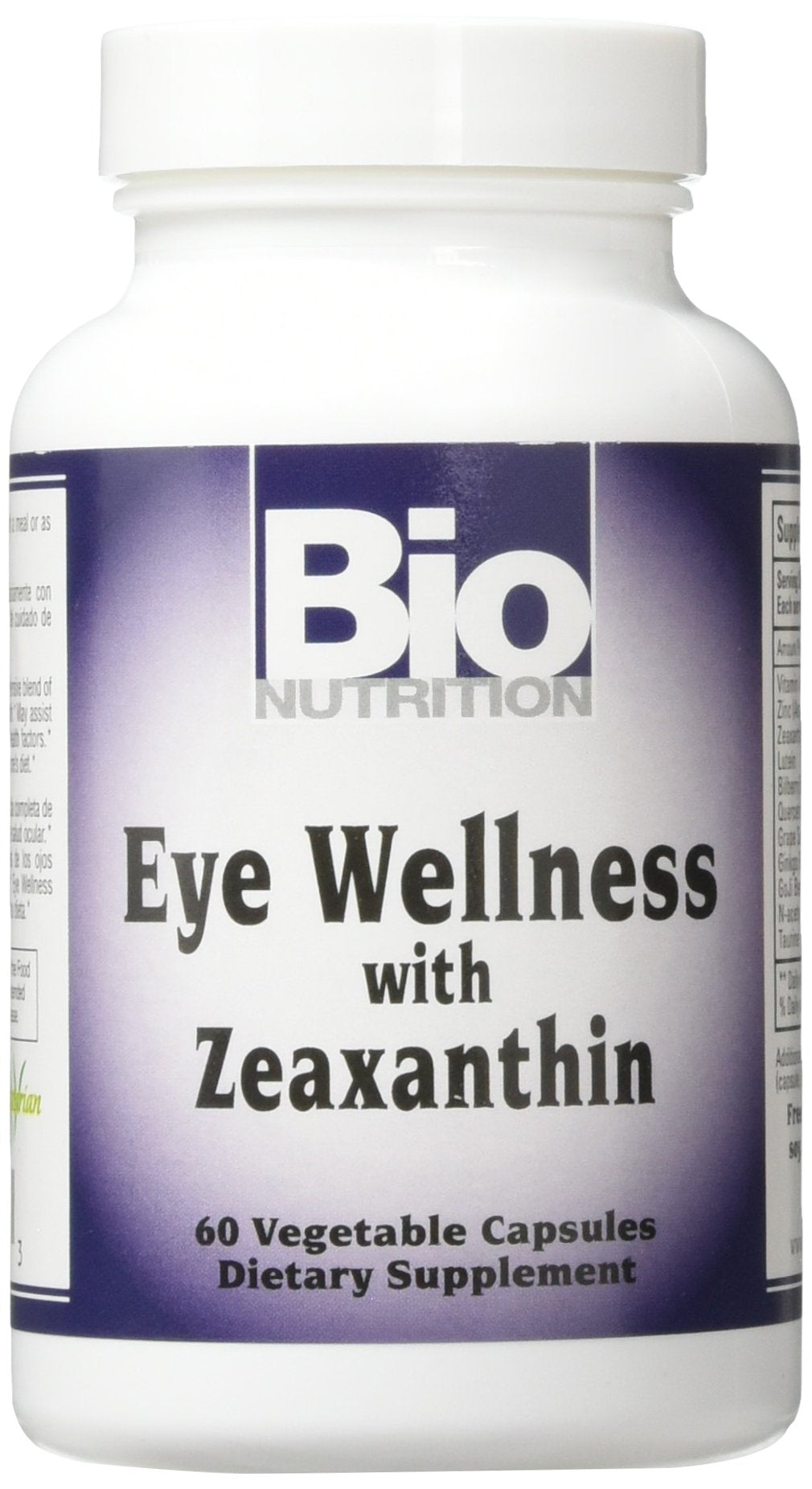Bio Nutrition Eye Wellness bottle label
