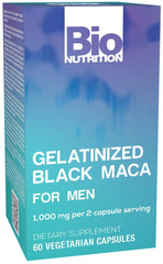 Bio Nutrition Gelatinized Black Maca bottle - 60 vegetarian capsules