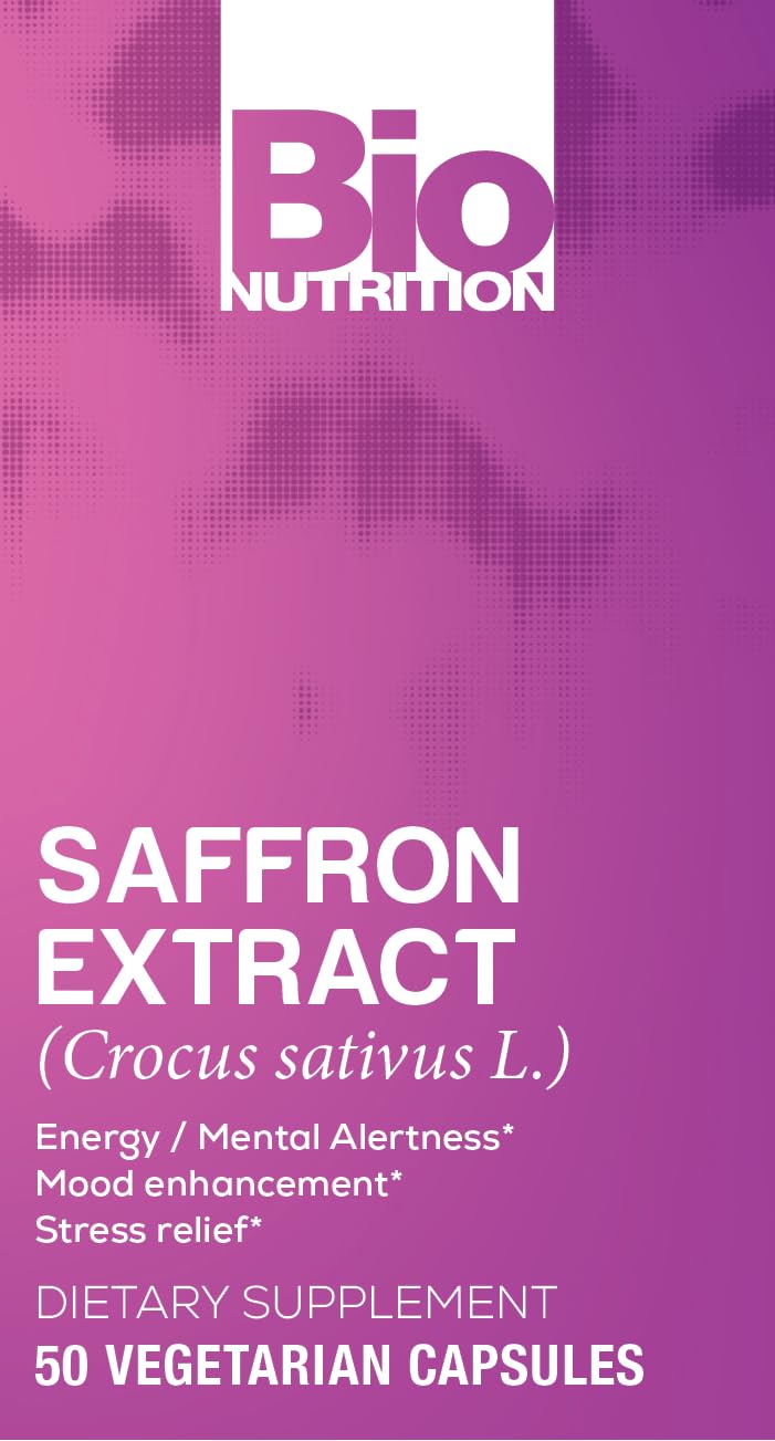Bio Nutrition Saffron Vegi-Caps bottle and label