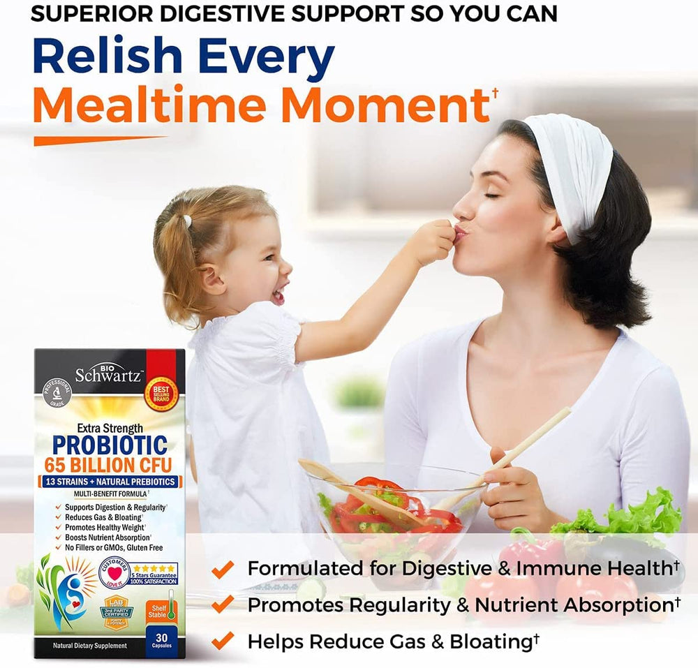 Shelf-stable probiotic bottle on kitchen counter