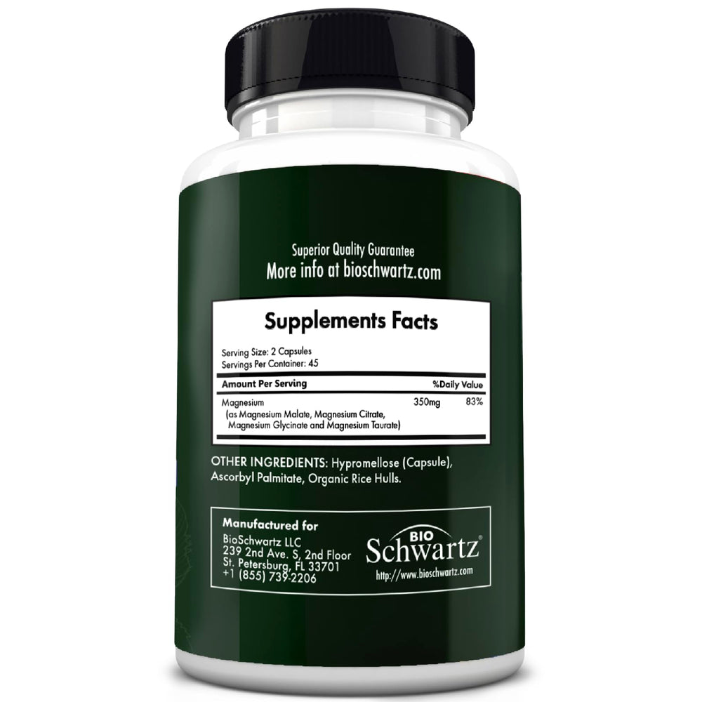 Lifestyle shot of BioSchwartz Magnesium Complex bottle on a kitchen counter