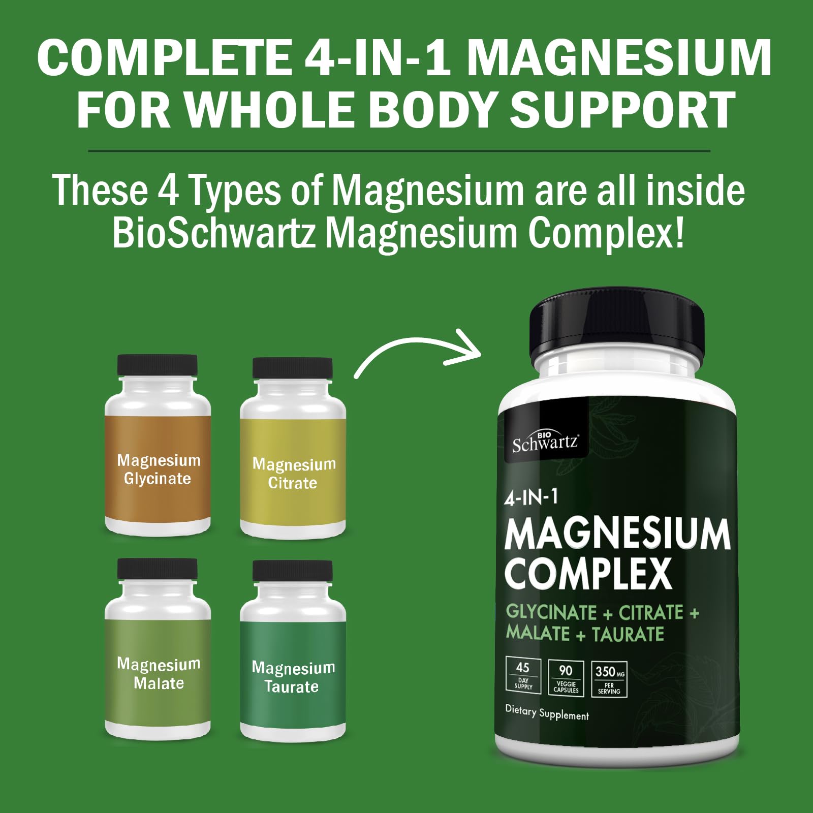 Vegan, gluten-free, non-GMO seal on BioSchwartz Magnesium Complex packaging