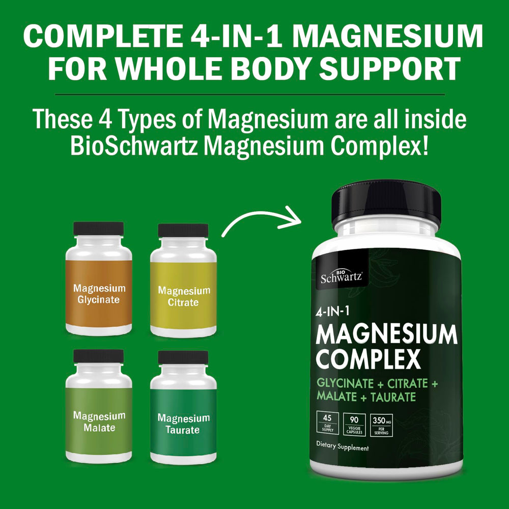 Vegan, gluten-free, non-GMO seal on BioSchwartz Magnesium Complex packaging
